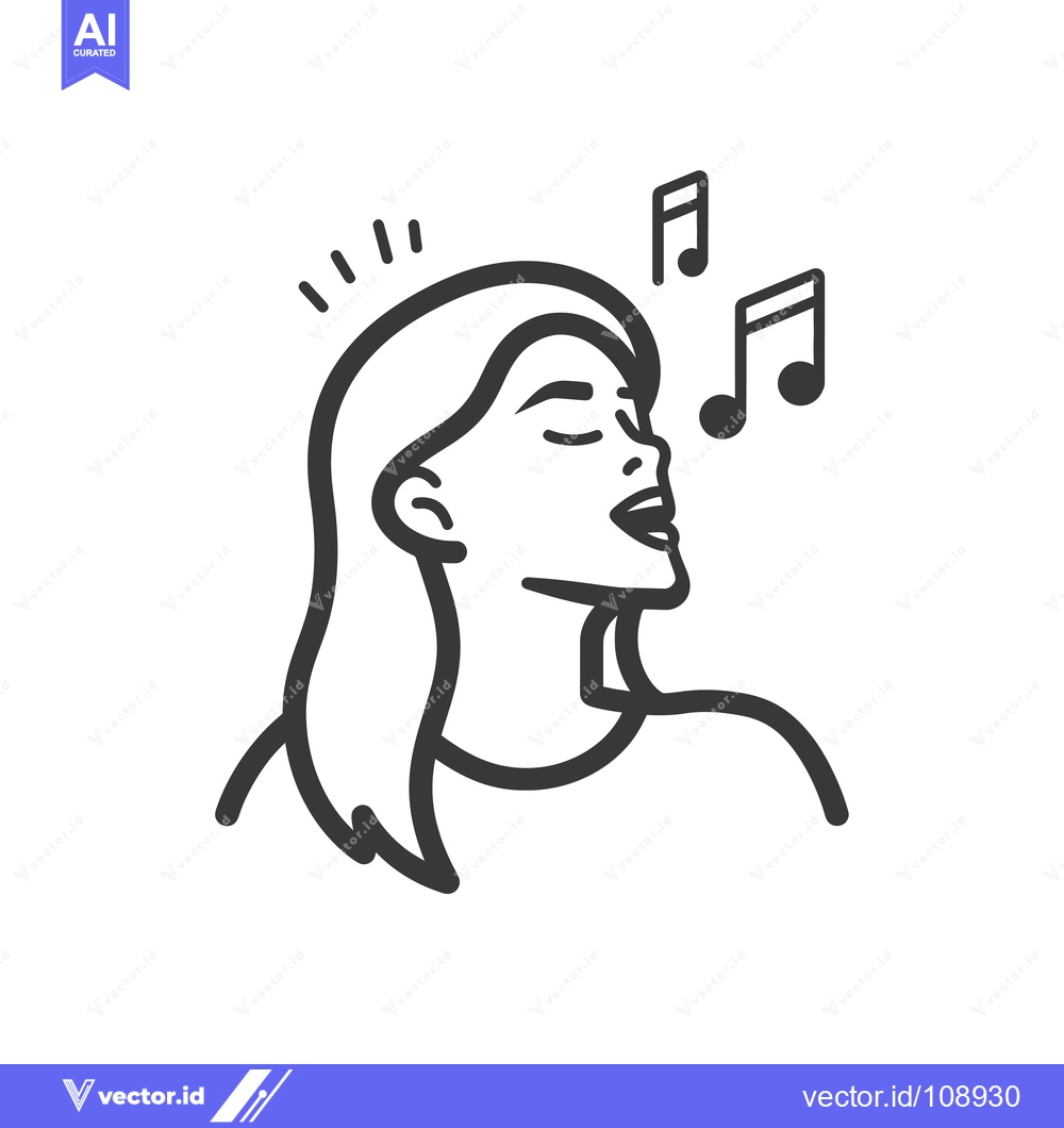 Premium Vector dari Woman Singing with Musical Notes Above Her Head