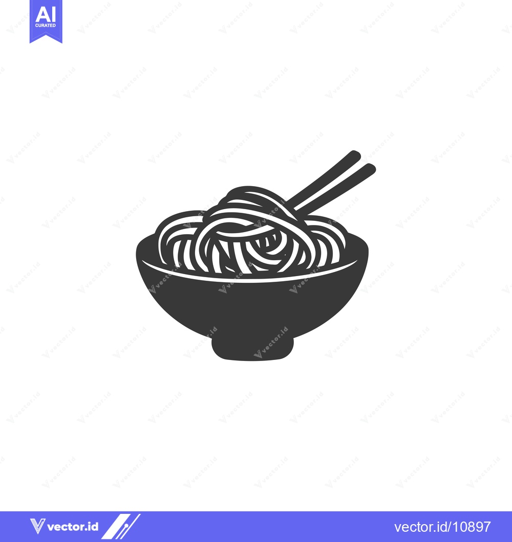 Premium Vector dari A Bowl of Noodles with Chopsticks