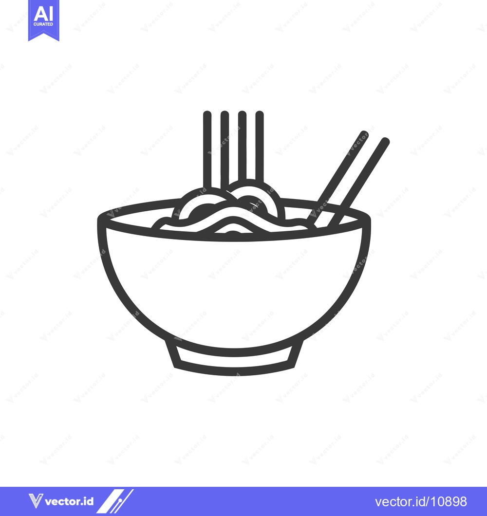 Premium Vector dari A Bowl of Noodles with Chopsticks