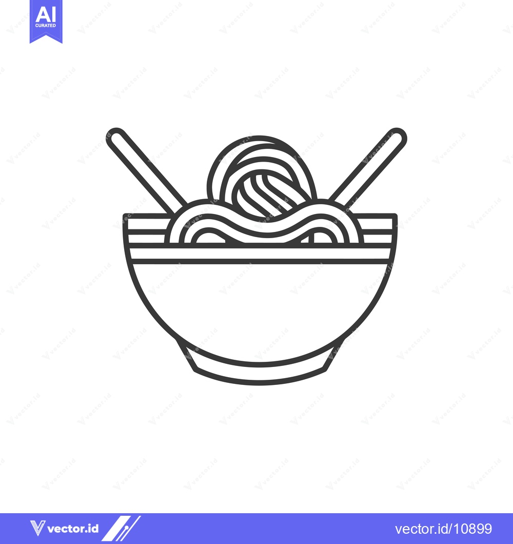Premium Vector dari A Bowl of Noodles with Chopsticks