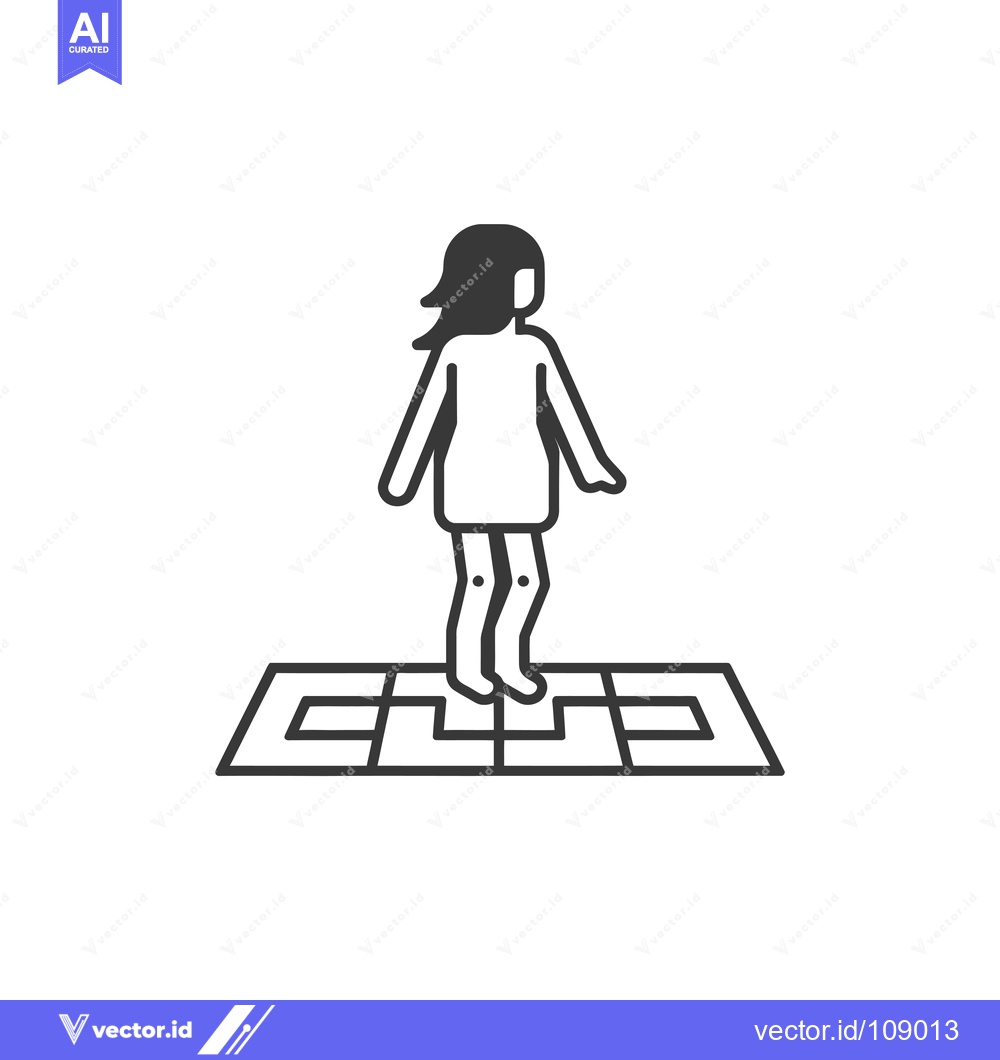 Premium Vector of Woman Standing on a Checkered Floor