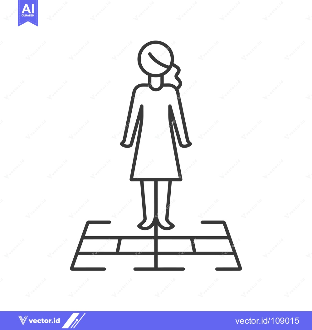 Premium Vector dari Woman standing on a grid pattern
