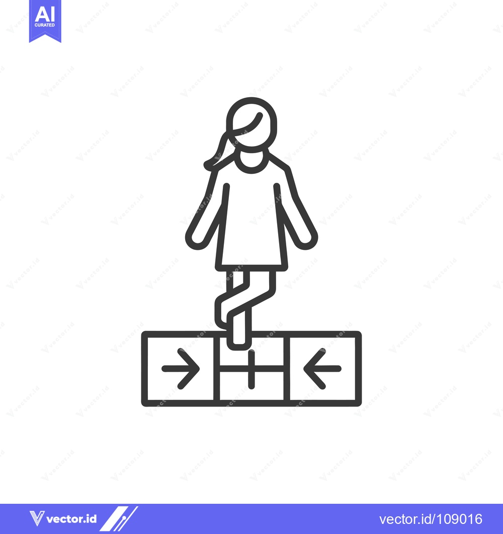 Premium Vector dari Woman Standing on a Platform with Arrows