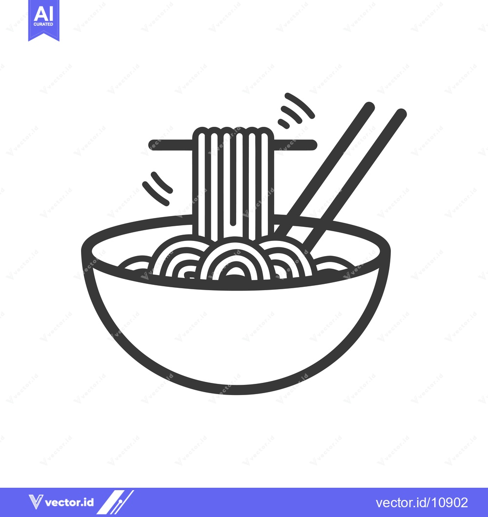 Premium Vector of A Bowl of Noodles with Chopsticks and Steam Rising