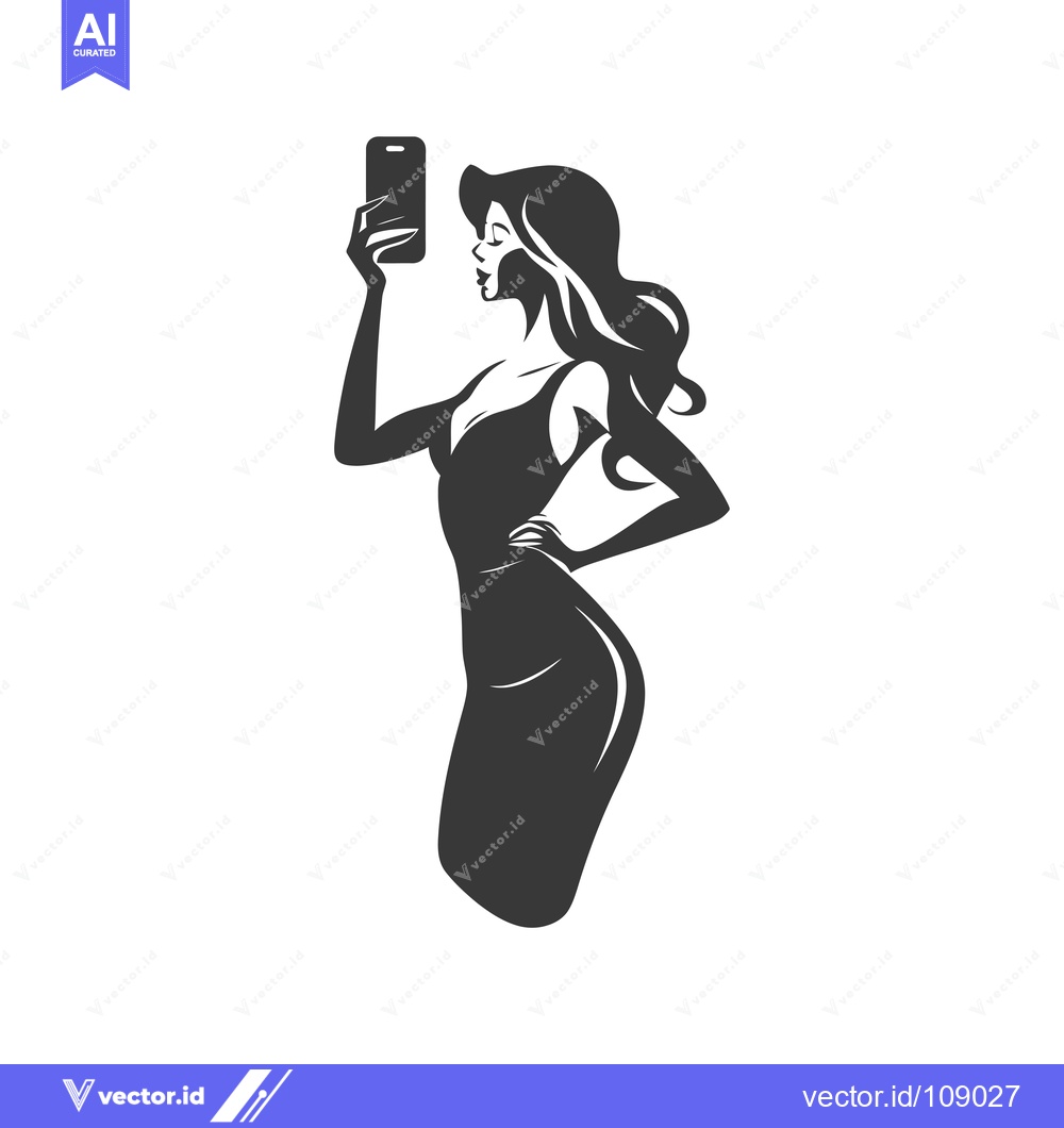 Premium Vector dari Woman Taking a Selfie with a Smartphone