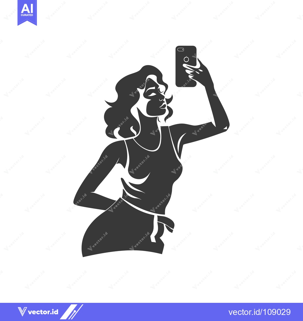 Premium Vector dari Woman Taking a Selfie with Smartphone