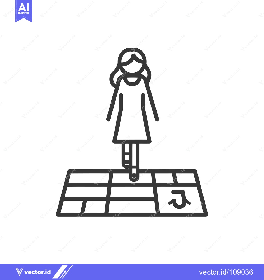 Premium Vector dari Woman Walking on a Checkered Floor with a Wheelchair Icon