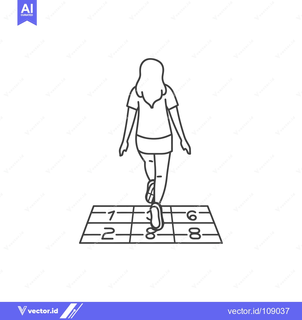 Premium Vector of Woman Walking on a Numbered Grid