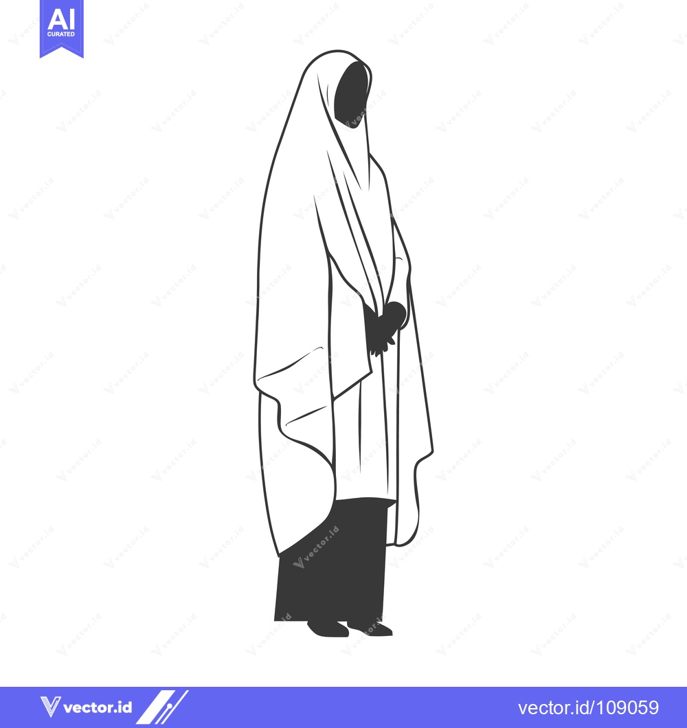 Premium Vector dari Woman wearing a niqab and abaya