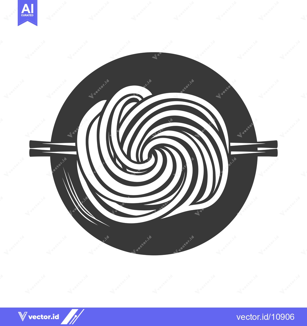 Premium Vector dari A bowl of noodles with chopsticks on a white background