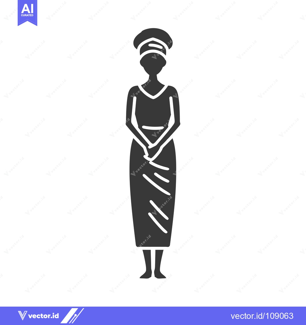 Premium Vector dari Woman Wearing Traditional African Clothing with Headscarf