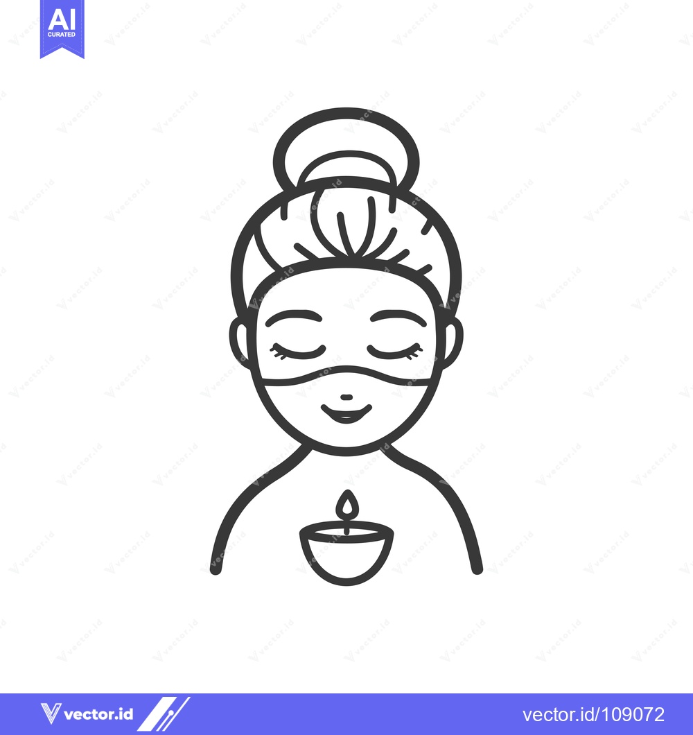 Premium Vector dari Woman with a Face Mask and a Candle in a Bowl