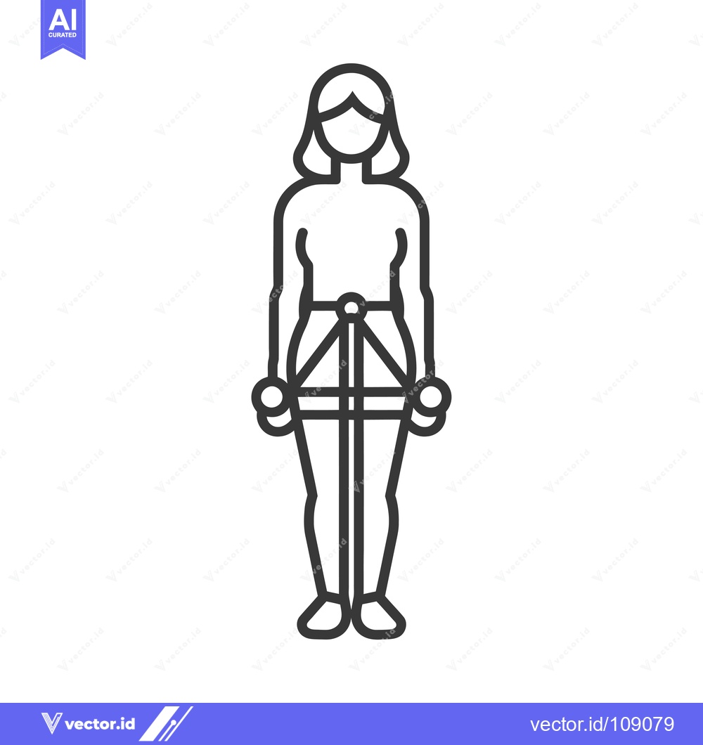 Premium Vector dari Woman with a Triangular Structure Holding Dumbbells