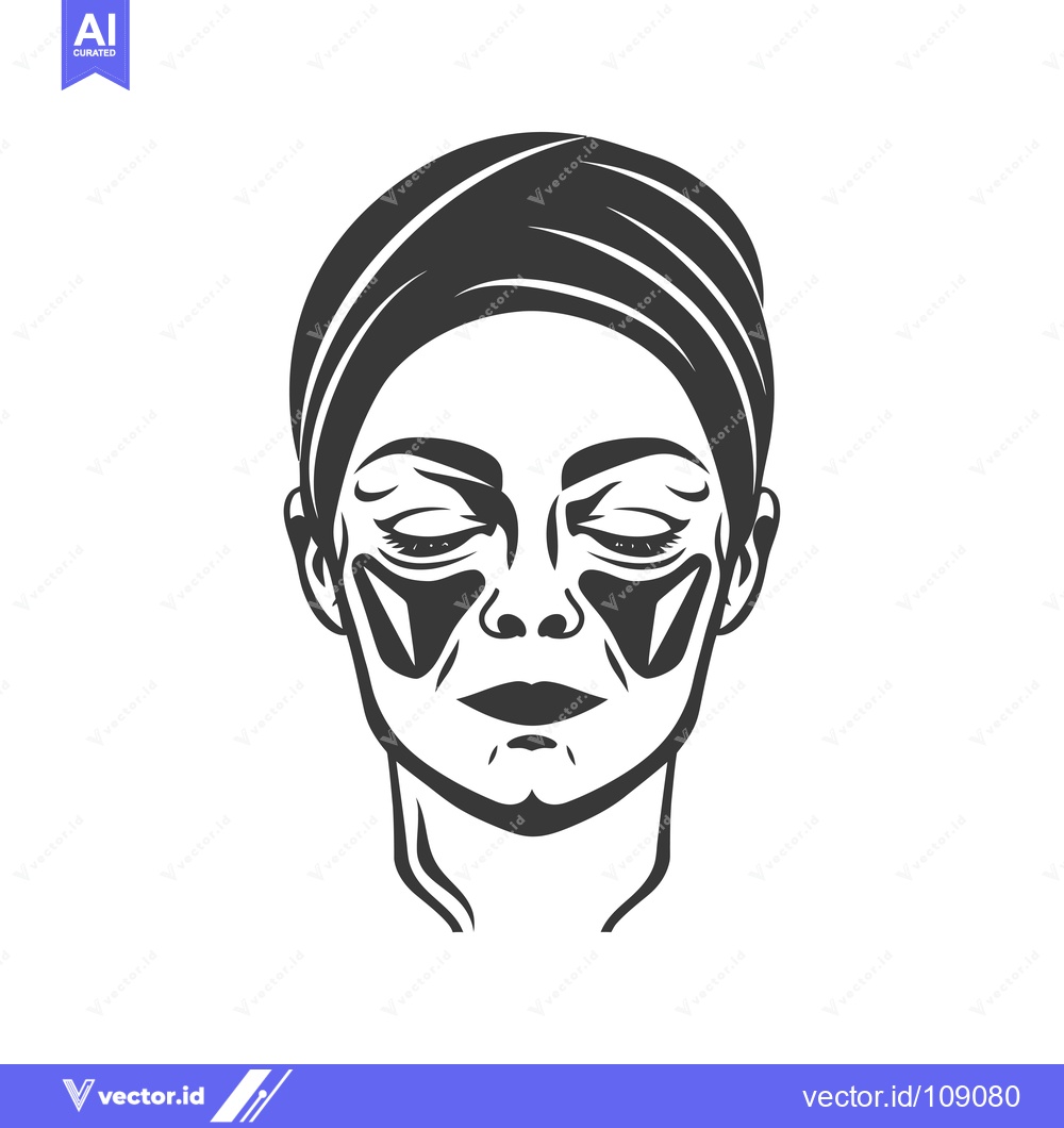 Premium Vector of Woman with a turban and facial mask