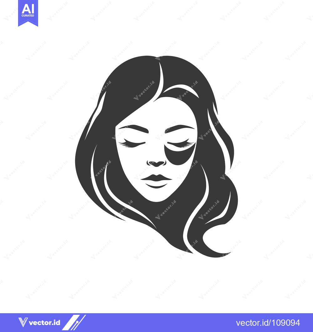 Premium Vector dari Woman with Closed Eyes and Under-Eye Patches