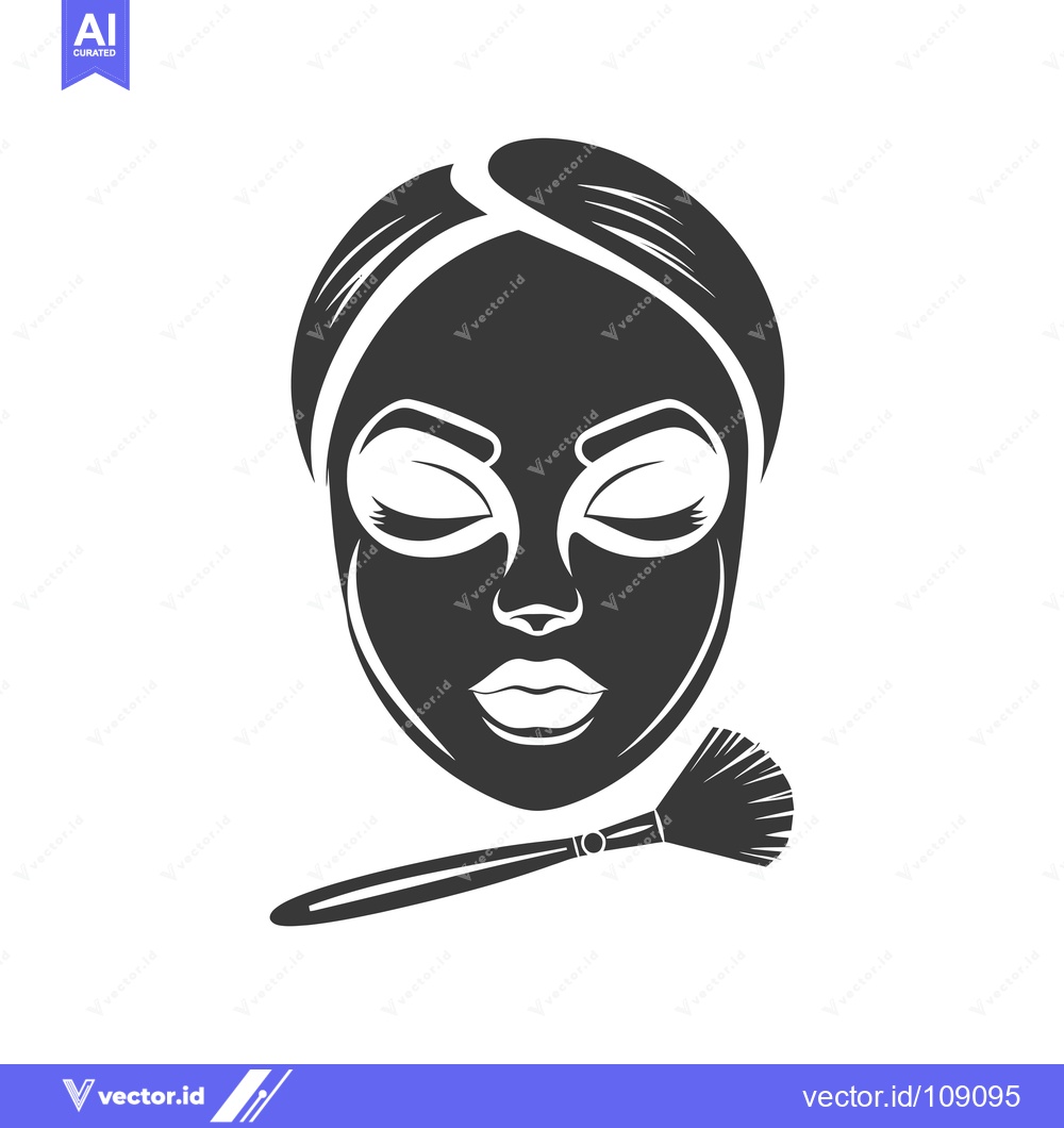 Premium Vector dari Woman with closed eyes applying face mask with brush