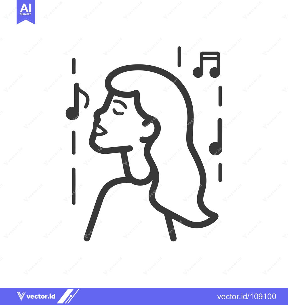 Premium Vector dari Woman with closed eyes listening to music notes