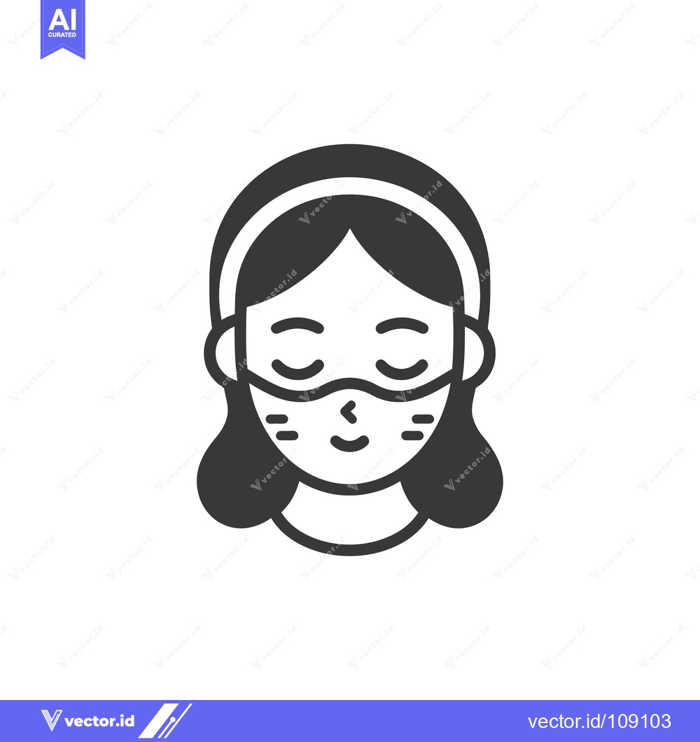 Premium Vector dari Woman with Closed Eyes Wearing a Facial Mask
