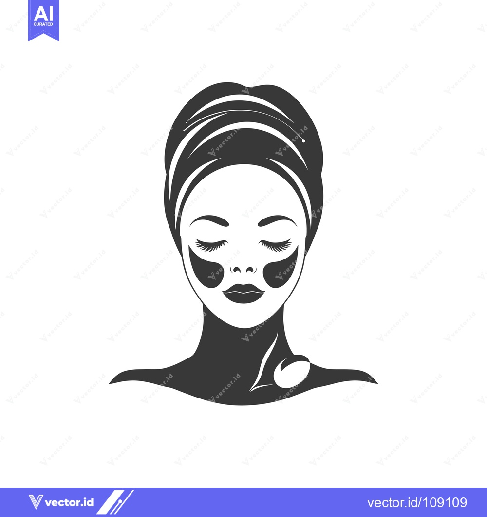 Premium Vector dari Woman with Eyes Closed Wearing a Face Mask and Turban