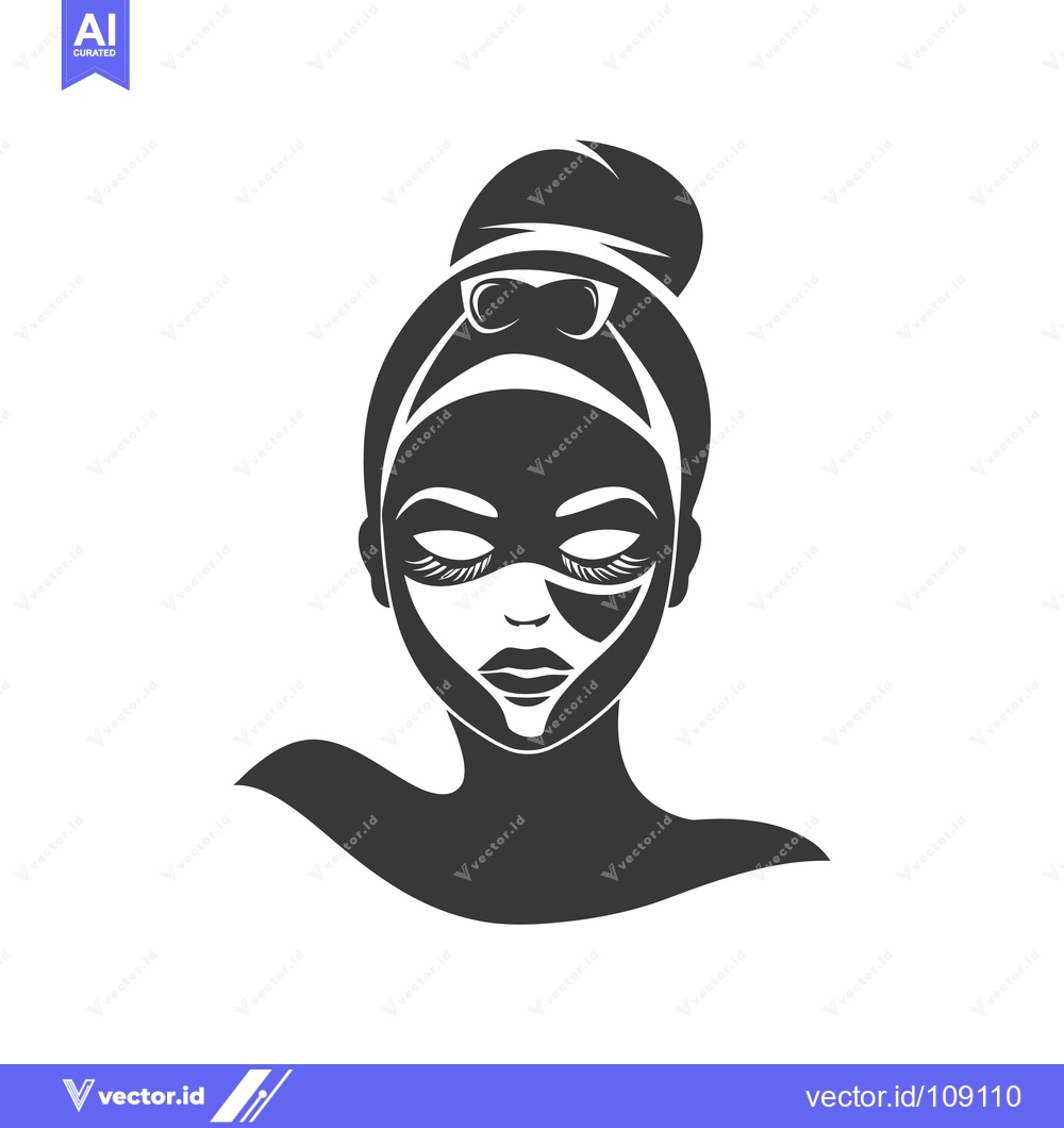 Premium Vector dari Woman with Face Mask and Bun Hairstyle