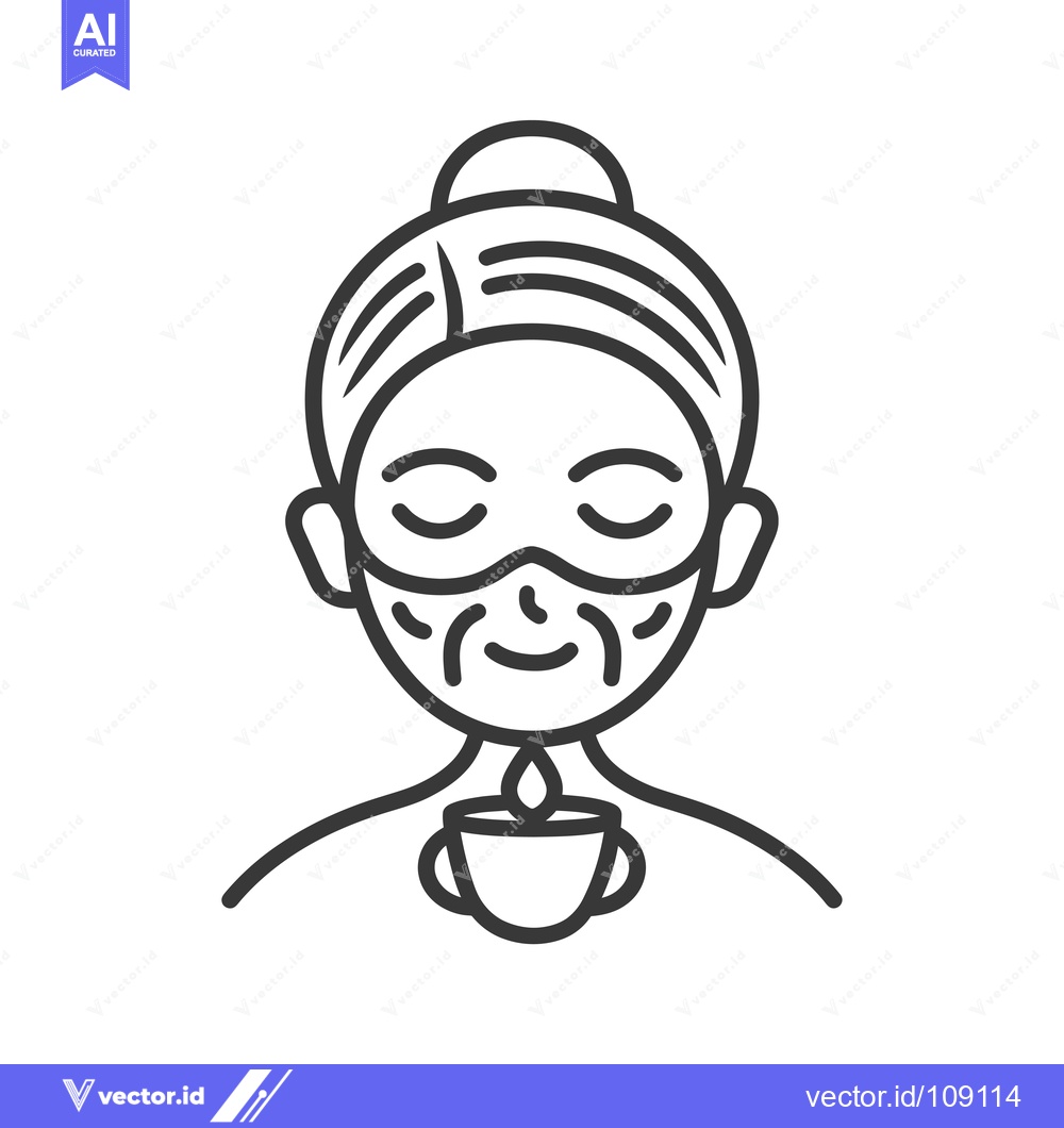 Premium Vector dari Woman with Face Mask Holding Cup of Tea