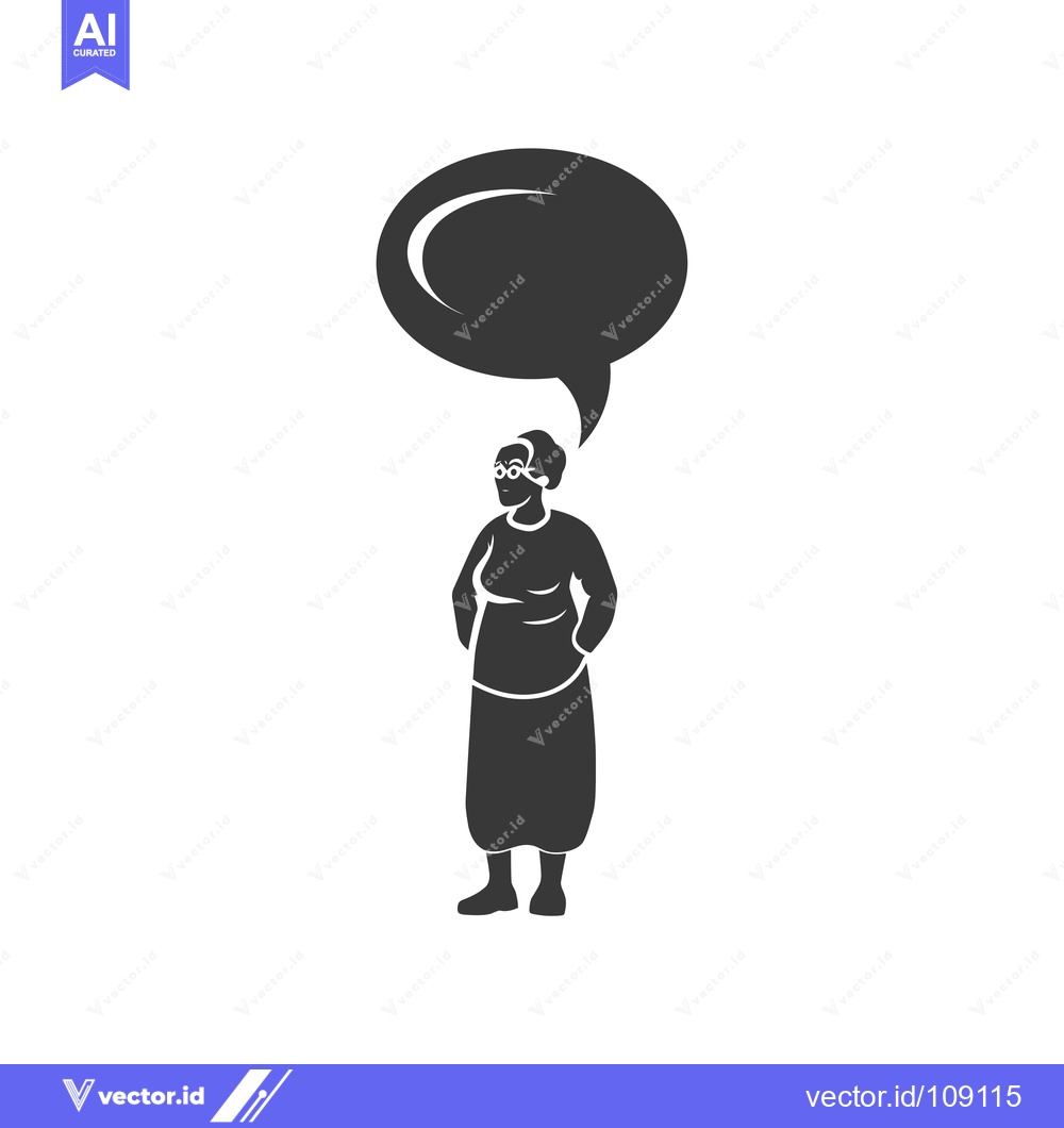 Premium Vector dari Woman with Glasses and a Speech Bubble Above Her Head