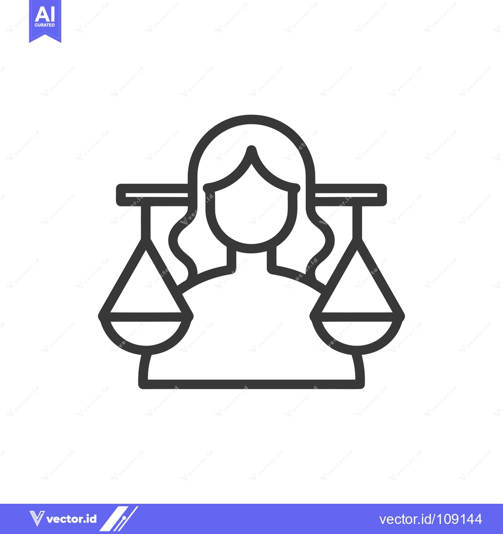 Premium Vector of Woman with scales of justice on either side of her head