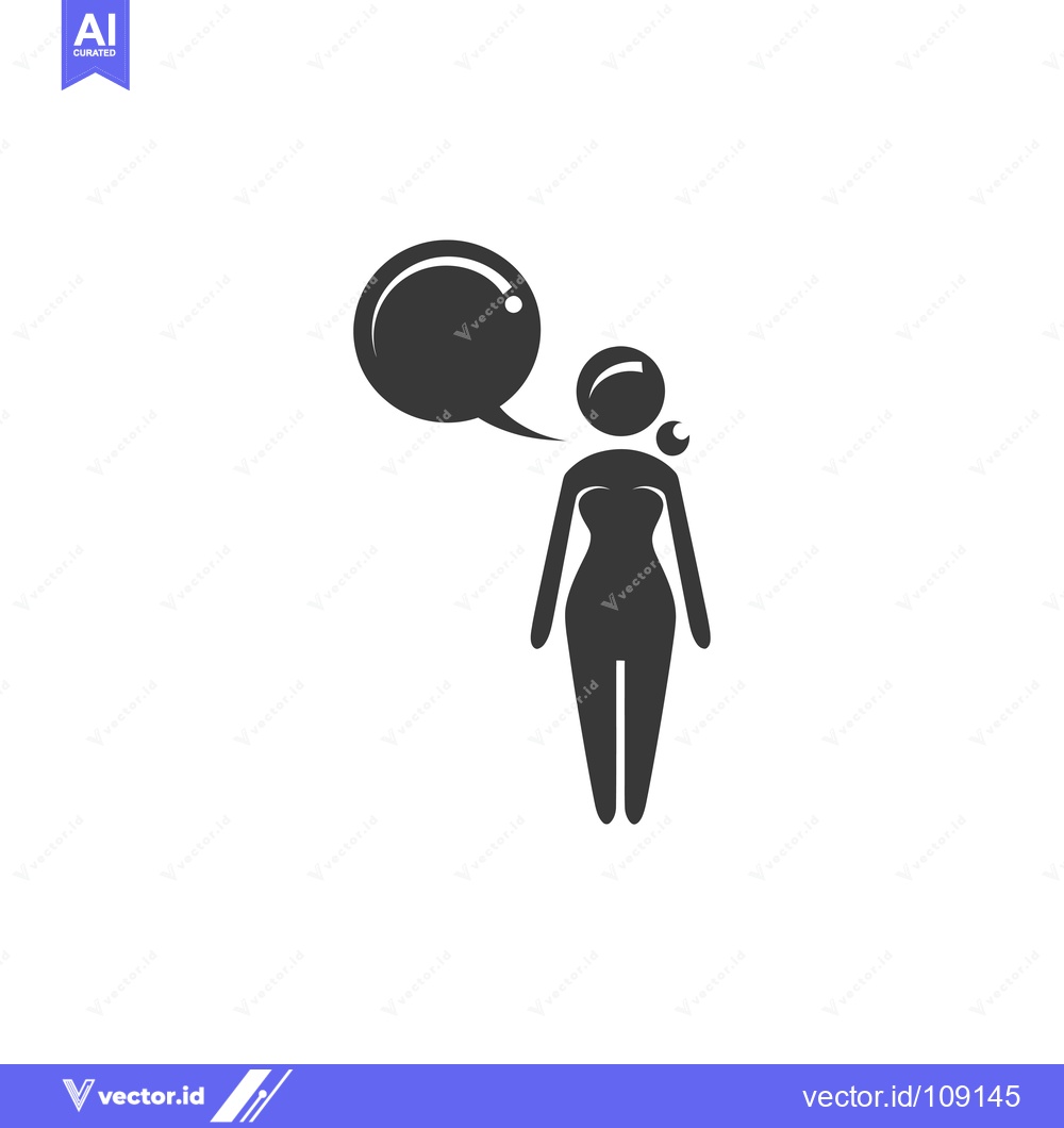 Premium Vector dari Woman with Speech Bubble and Simple Silhouette