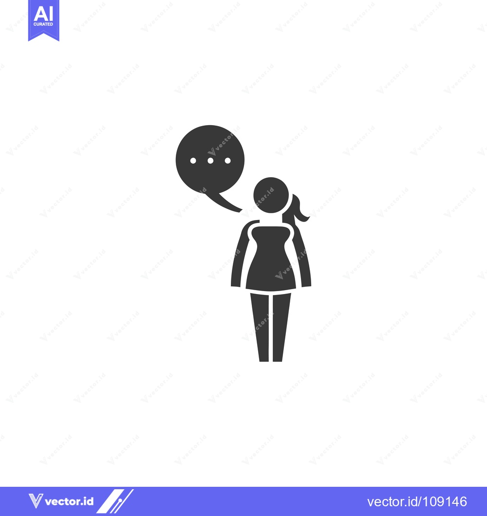 Premium Vector dari Woman with Speech Bubble Thinking or Talking