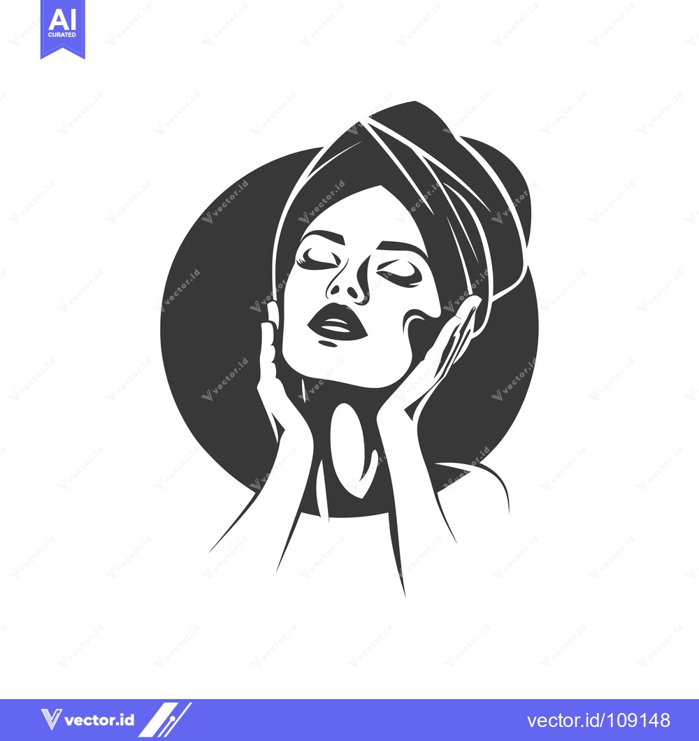 Premium Vector dari Woman with Towel on Her Head Relaxing with Eyes Closed