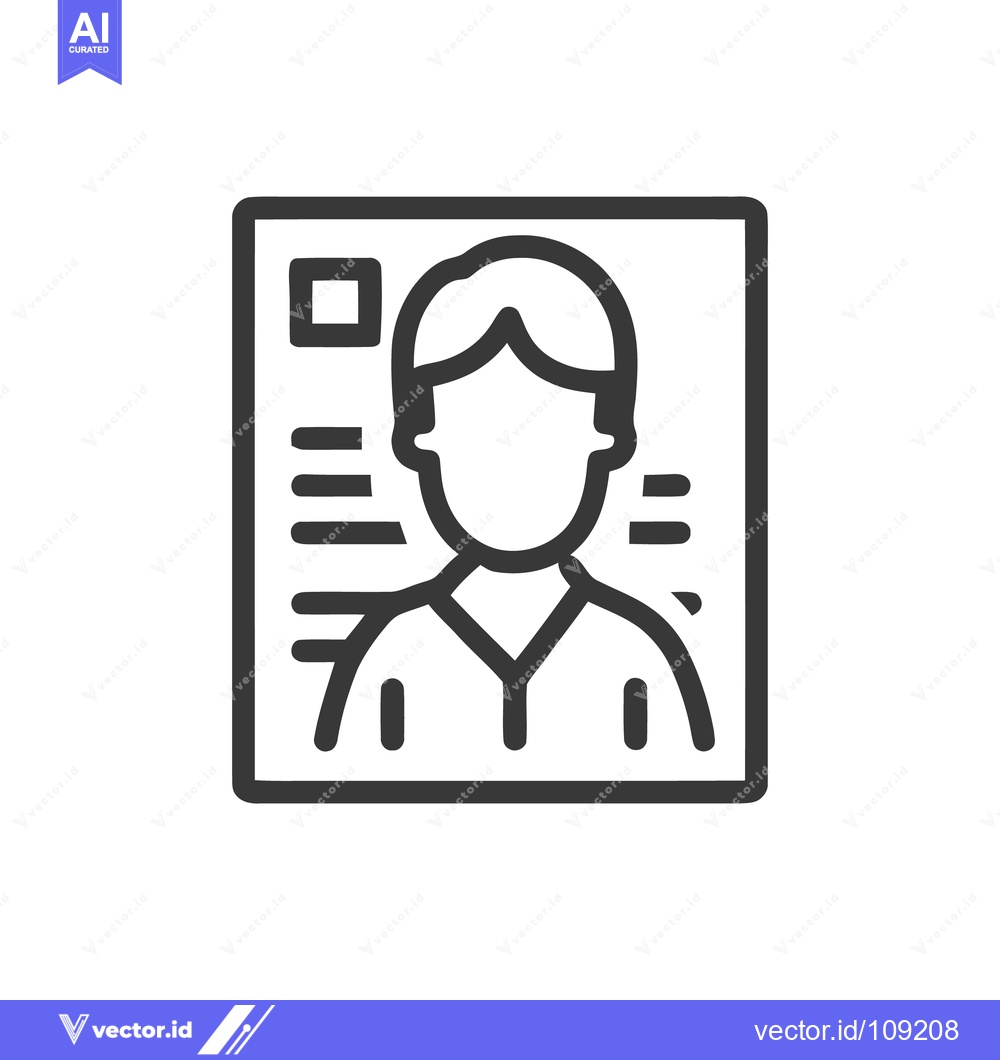 Premium Vector dari Minimalist CV Icon: Professional Profile with Photo and Information