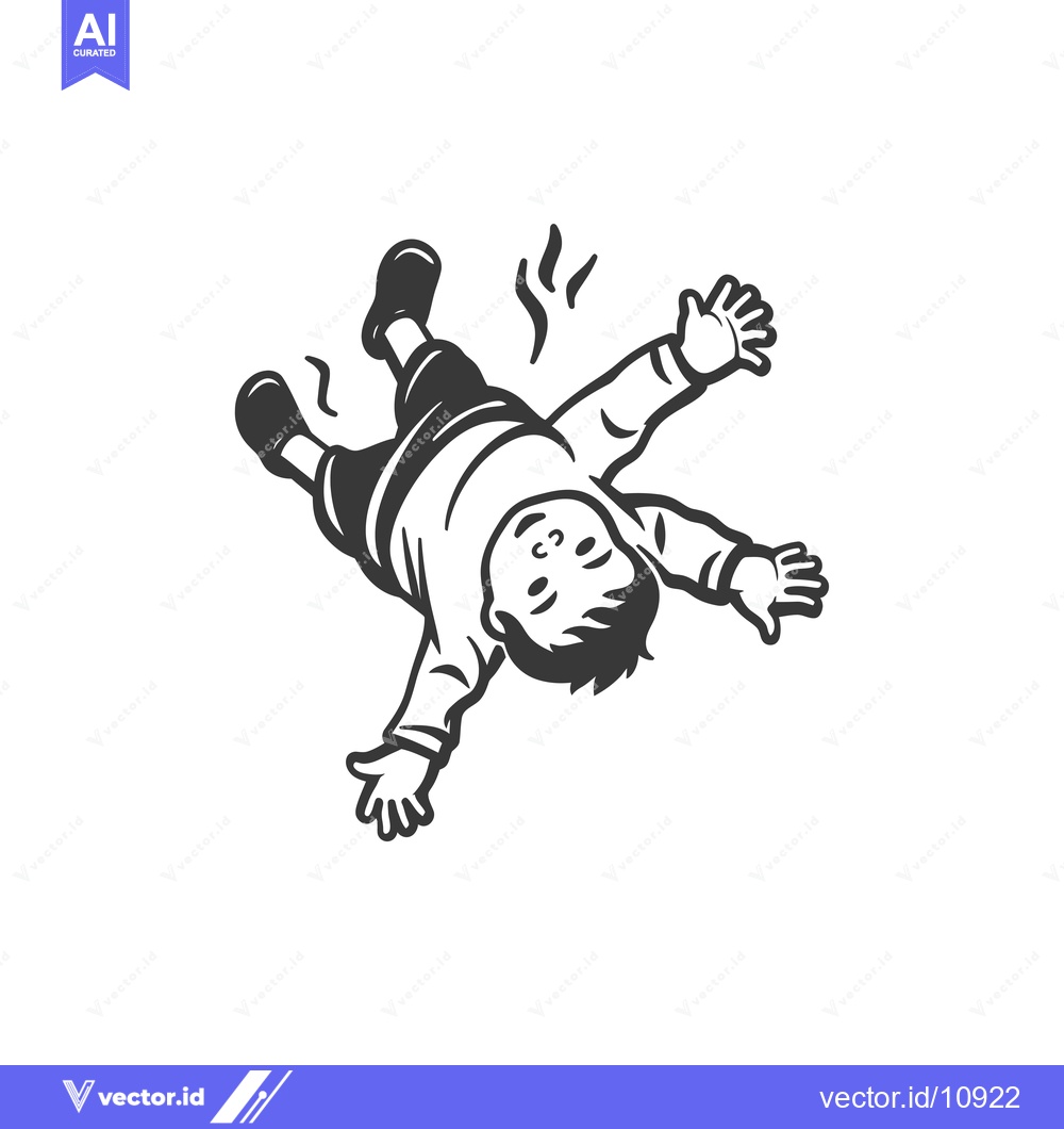Premium Vector of A Boy Lying on His Back With His Arms and Legs Spread Out