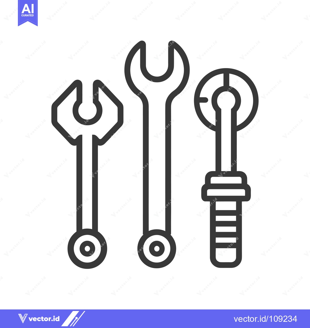 Premium Vector of Wrench, Socket Wrench, and Screwdriver Tools Icon