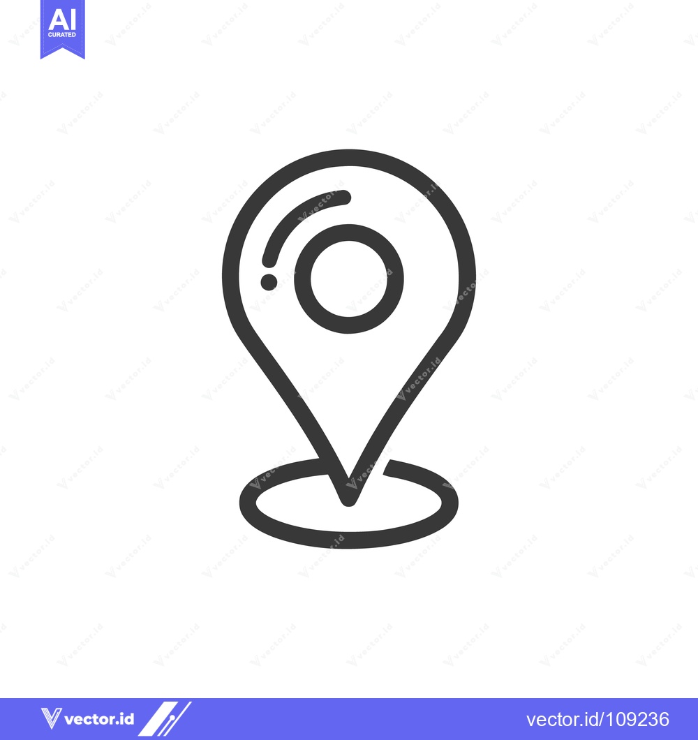 Premium Vector dari Minimalist Location Pin Icon with Circular Details on White Background