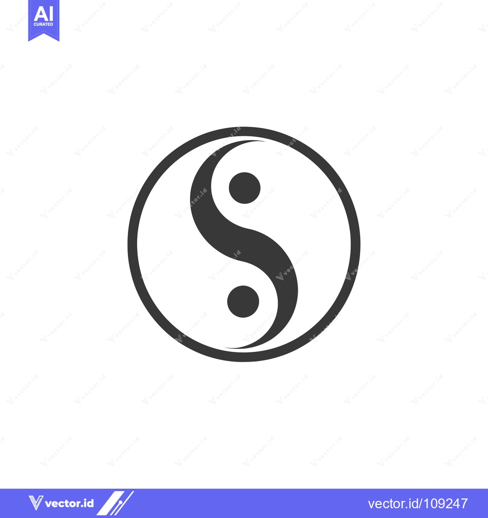 Premium Vector of Yin Yang Symbol in Black and White