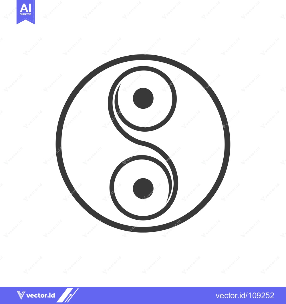 Premium Vector dari Yin Yang Symbol with Black and White Circles