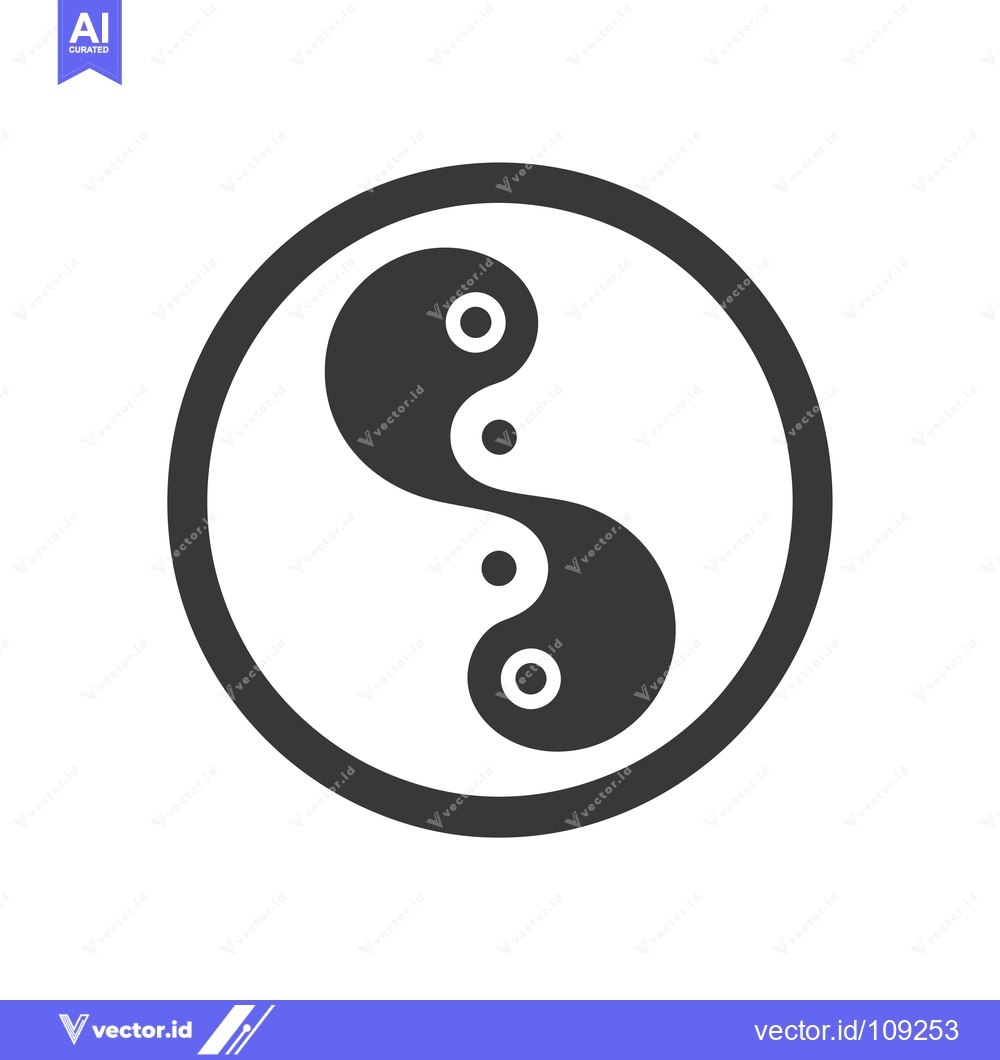 Premium Vector of Yin Yang Symbol with Black and White Color Scheme