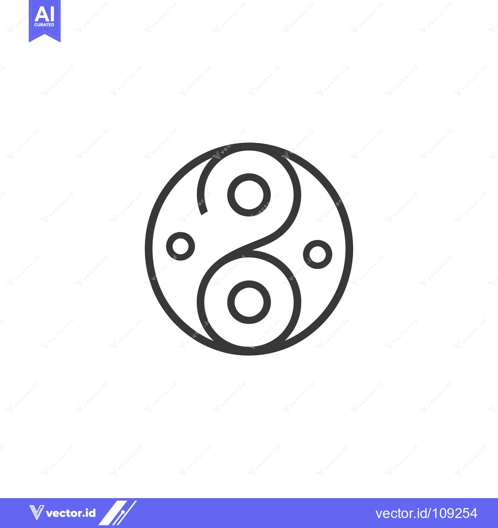 Premium Vector dari Yin Yang Symbol with Circles Inside and Out