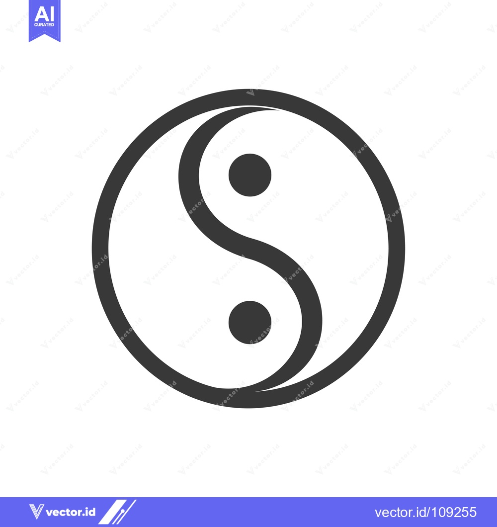 Premium Vector dari Yin Yang Symbol with Two Black Dots