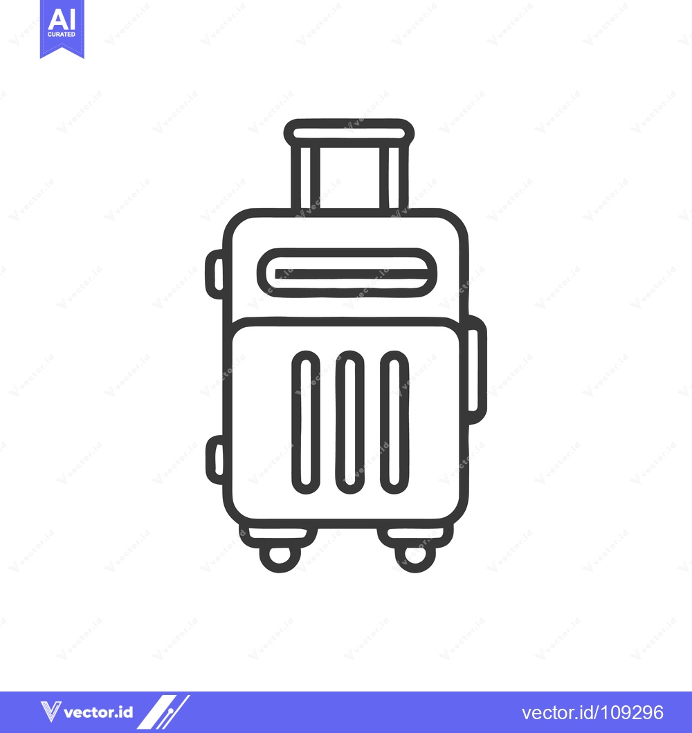 Premium Vector of Minimalist Suitcase Icon: Travel, Luggage, and Adventure Symbol