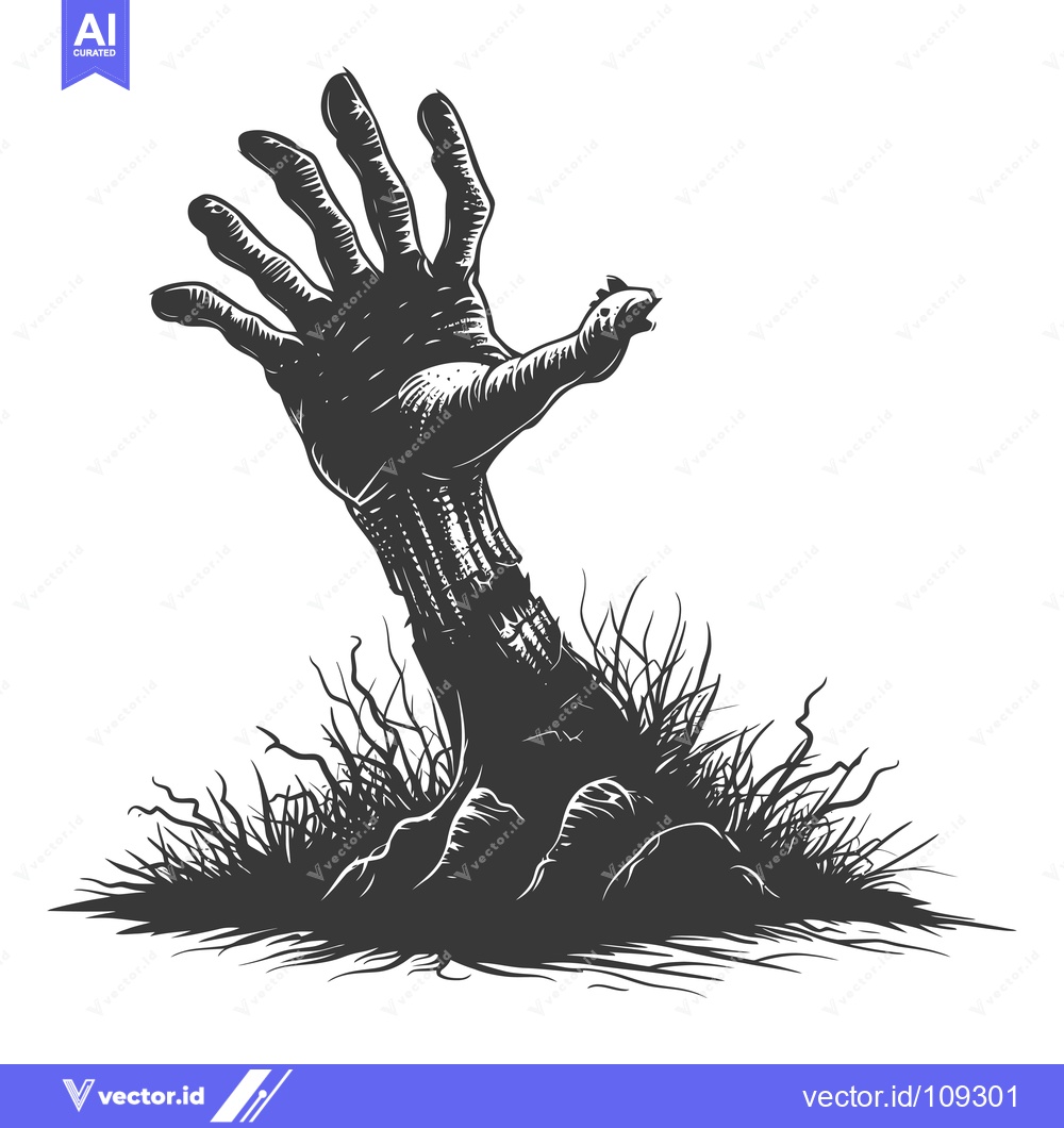 Premium Vector dari Zombie Hand Reaching From The Ground