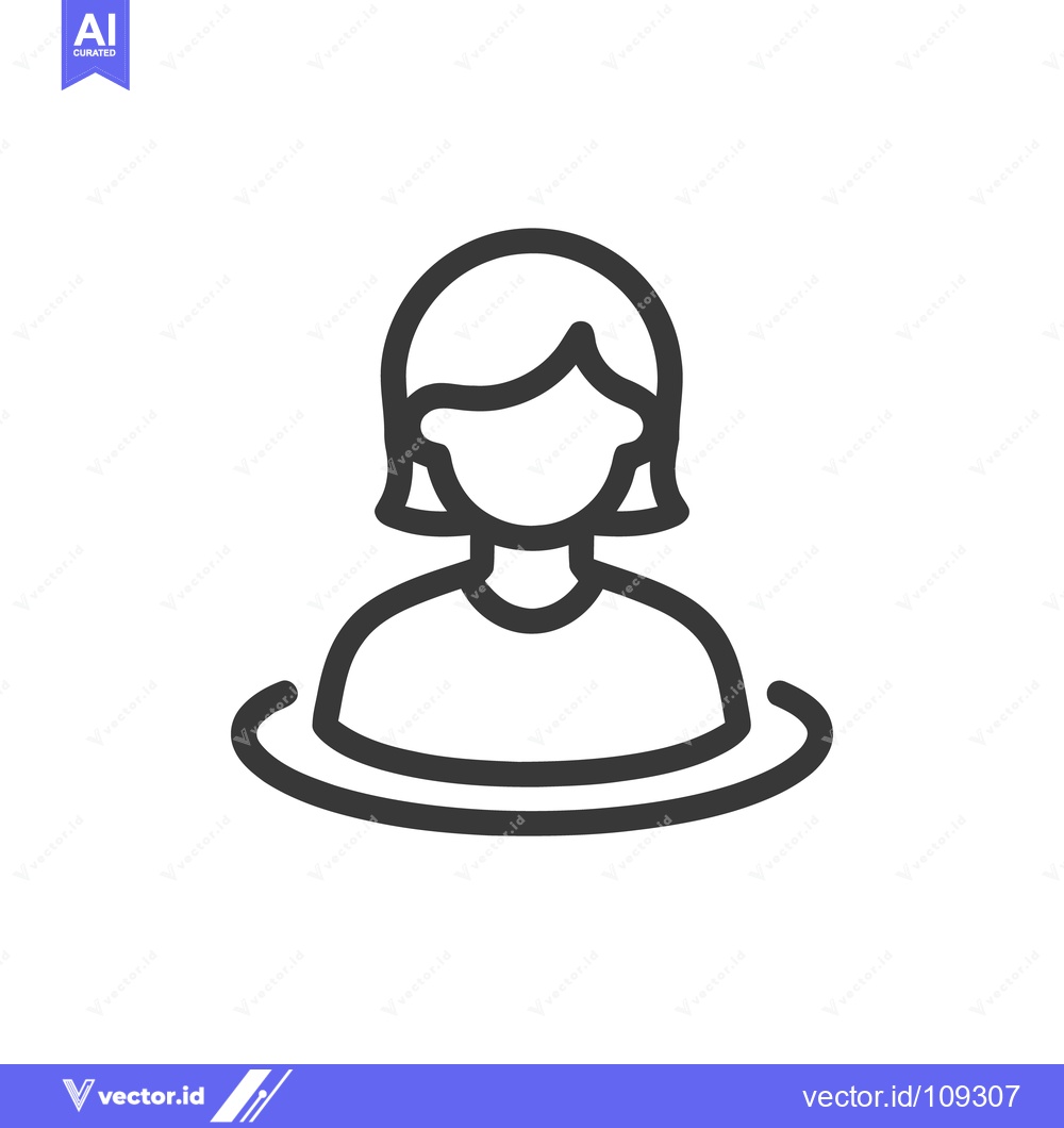 Premium Vector dari Minimalist Woman Icon: Simple Line Art, Modern Design, Isolated on Whi