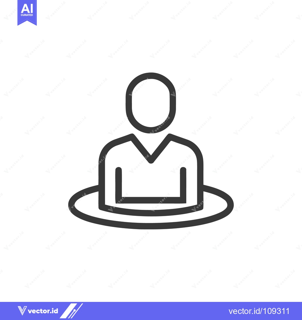 Premium Vector dari Minimalist Icon of Person Emerging from Circle, Simple Line Art