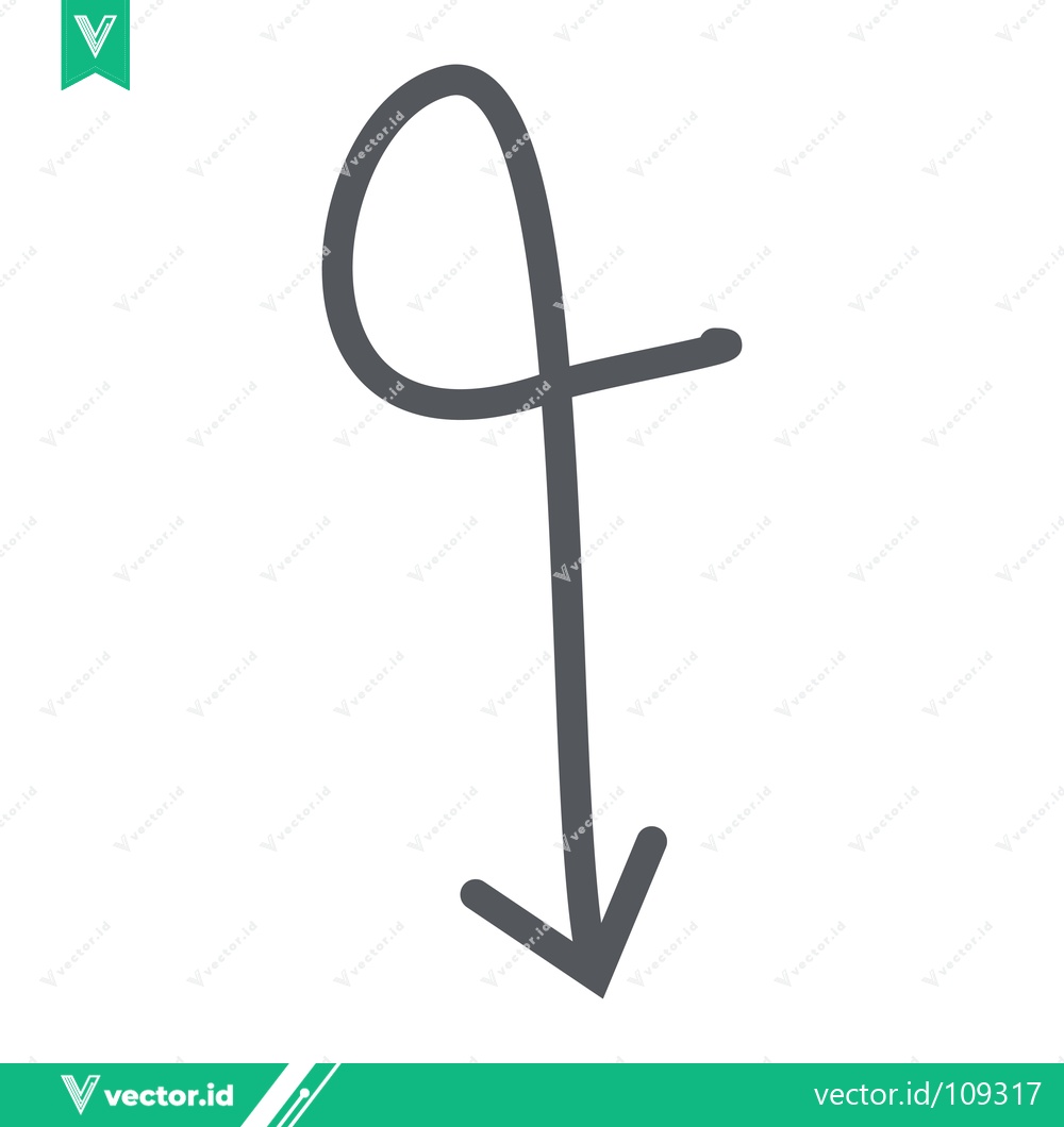 Premium Vector dari Simple Hand Drawn Arrow Icon with Loop