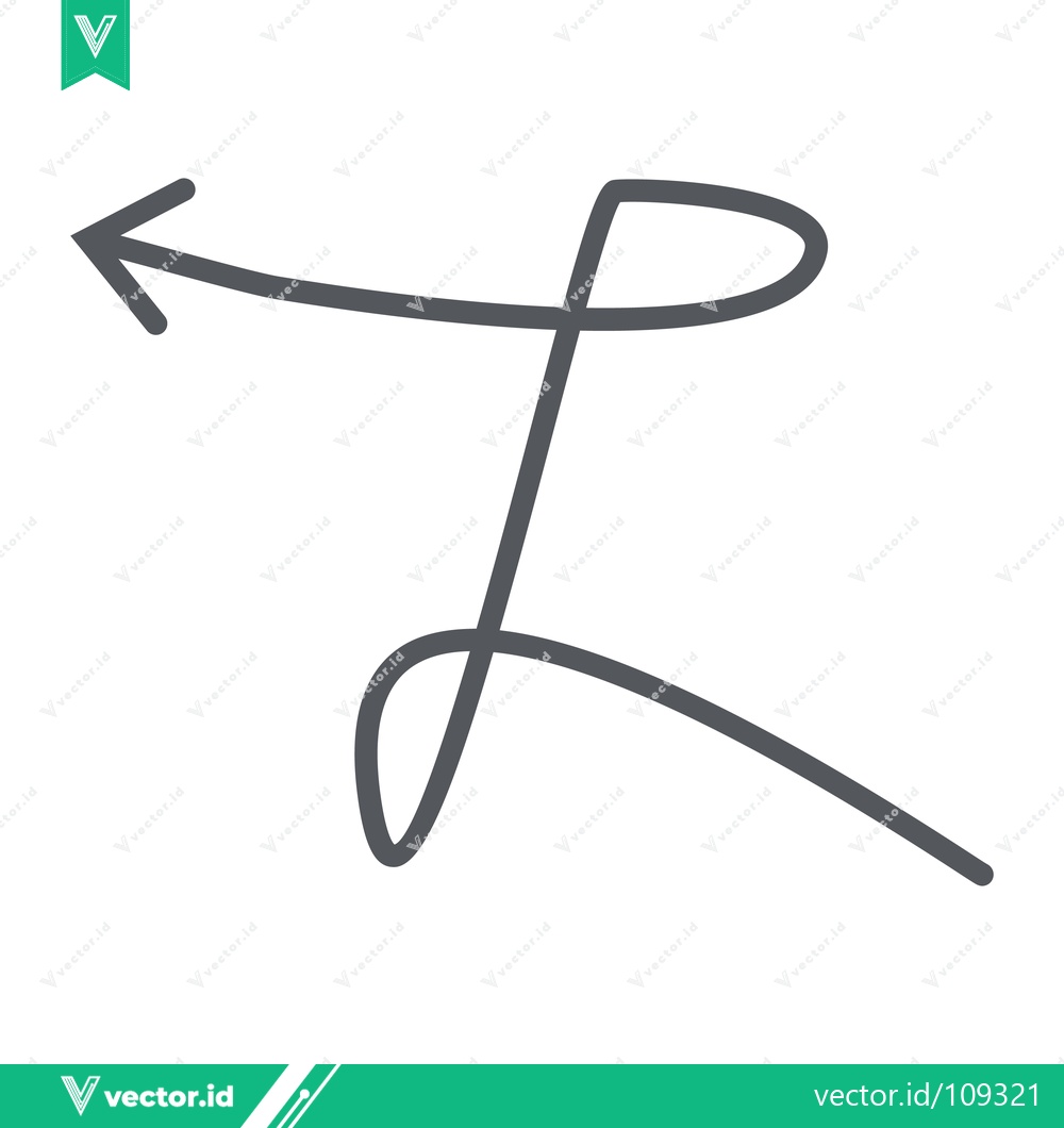Premium Vector of Abstract Arrow Symbol with Swirling Lines