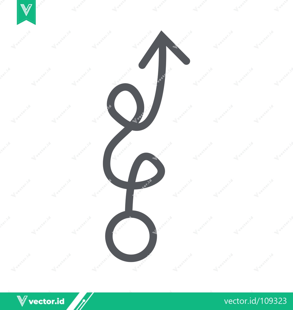 Premium Vector dari Hand Drawn Arrow with Swirls and Circle