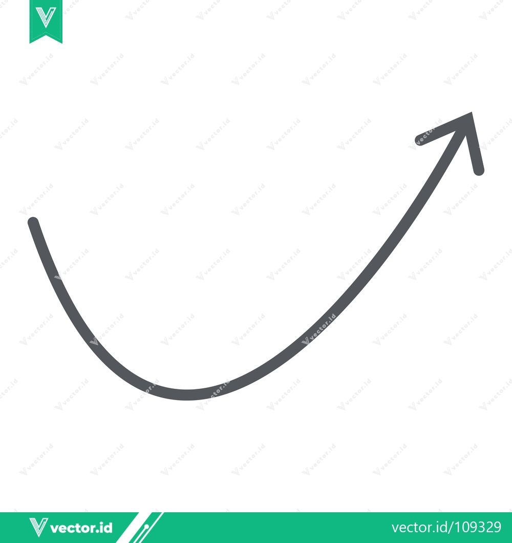 Premium Vector of Simple Curved Arrow Pointing Upwards