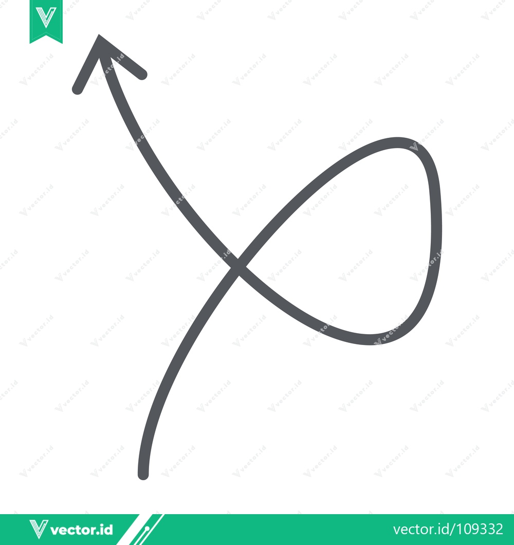 Premium Vector of Hand drawn arrow loop symbol isolated on white background