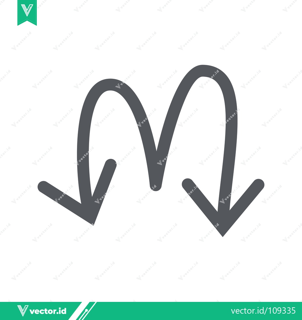 Premium Vector dari Hand-drawn arrows pointing down symbolizing direction and choice