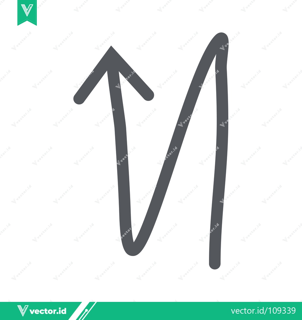 Premium Vector of Hand Drawn Arrow Symbol Upward Curve